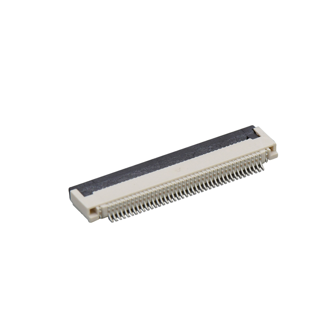 F0506 FPC FFC连接器Pitch 0.50mm 90°H2.00mm 前掀盖下接触卧贴 FPC 40Pin米黄色 镀雾锡